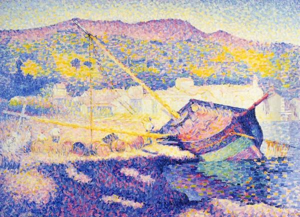 La barque bleue. Oil Painting by Henri-Edmond Cross
