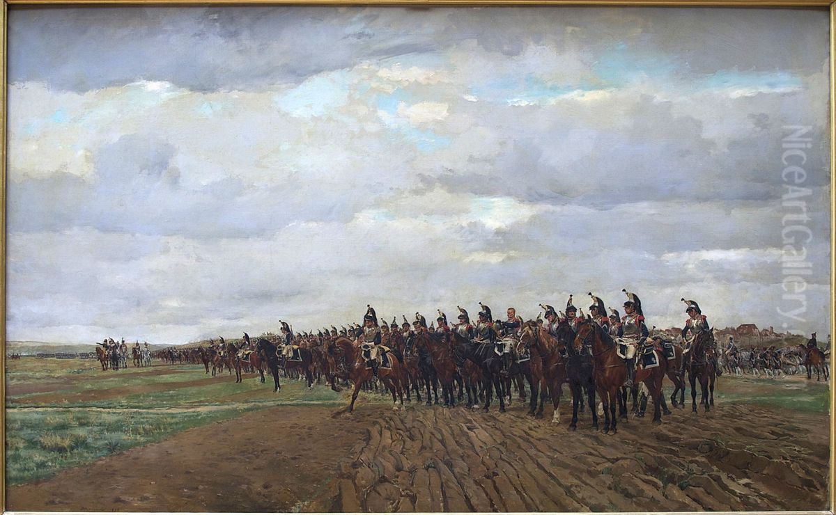1805, Les Cuirassiers avant la charge Oil Painting by Jean-Louis-Ernest Meissonier