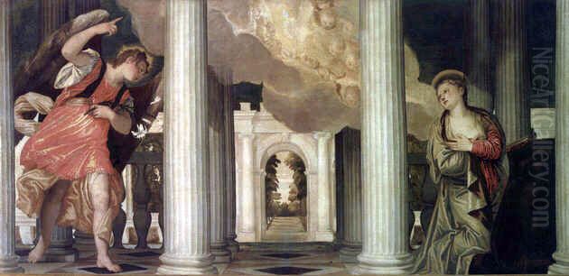 Annunciation Oil Painting by Paolo Veronese (Caliari)