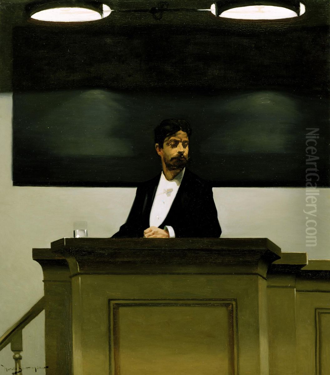 Georg Brandes at the University in Copenhagen Oil Painting by Harald Slott-Moller