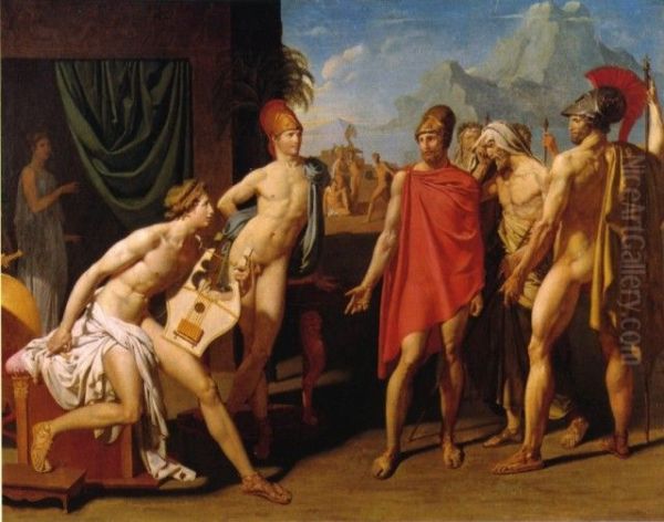 Achilles Receiving the Envoys of Agamemnon Oil Painting by Jean Auguste Dominique Ingres