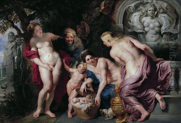 Erichthonius discovered by the daughters of Cecrops. Oil Painting by (studio of) Rubens, Peter Paul