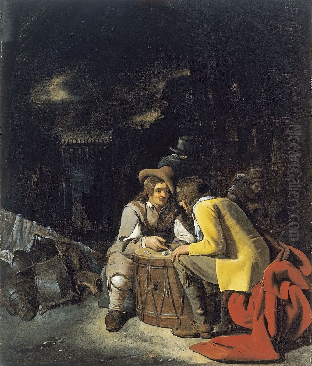 Soldiers Playing Dice Oil Painting by Michiel Sweerts
