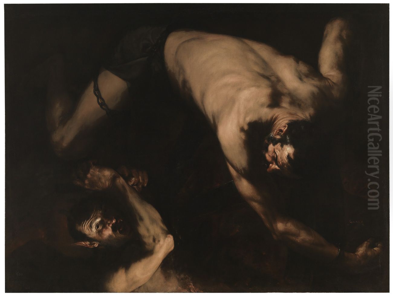 Ixion Oil Painting by Jusepe de Ribera