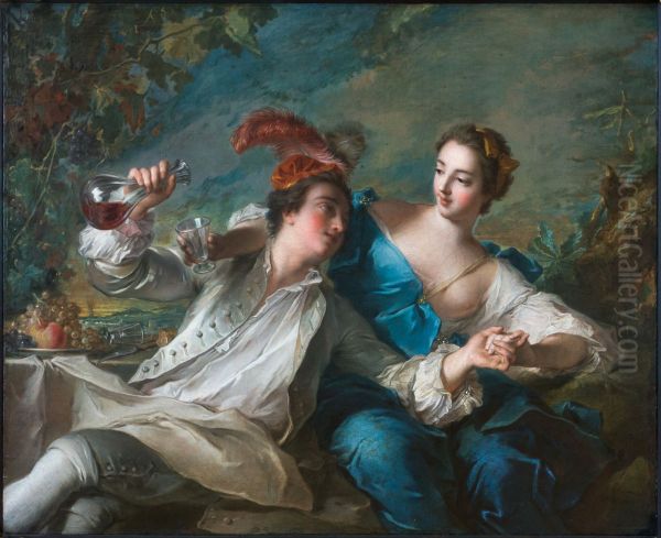 The Loving Oil Painting by Jean-Marc Nattier