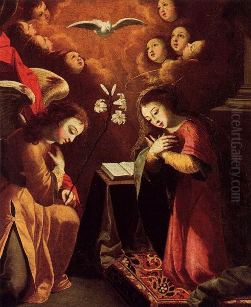 Annunciation Oil Painting by Josefa de Obidos
