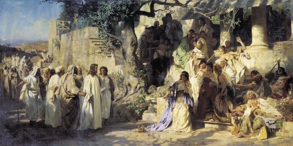 Christ and Sinner Oil Painting by Henryk Siemiradzki
