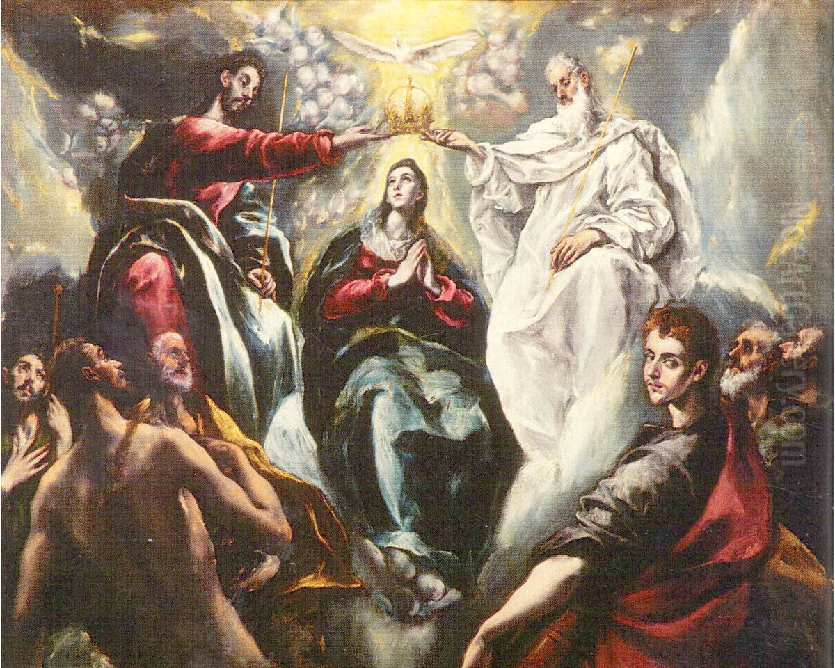 Coronation of the Virgin Oil Painting by El Greco