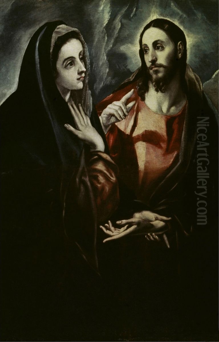 Christ bids farewell to Mary / Christ bids Farewell to his Mother Oil Painting by El Greco