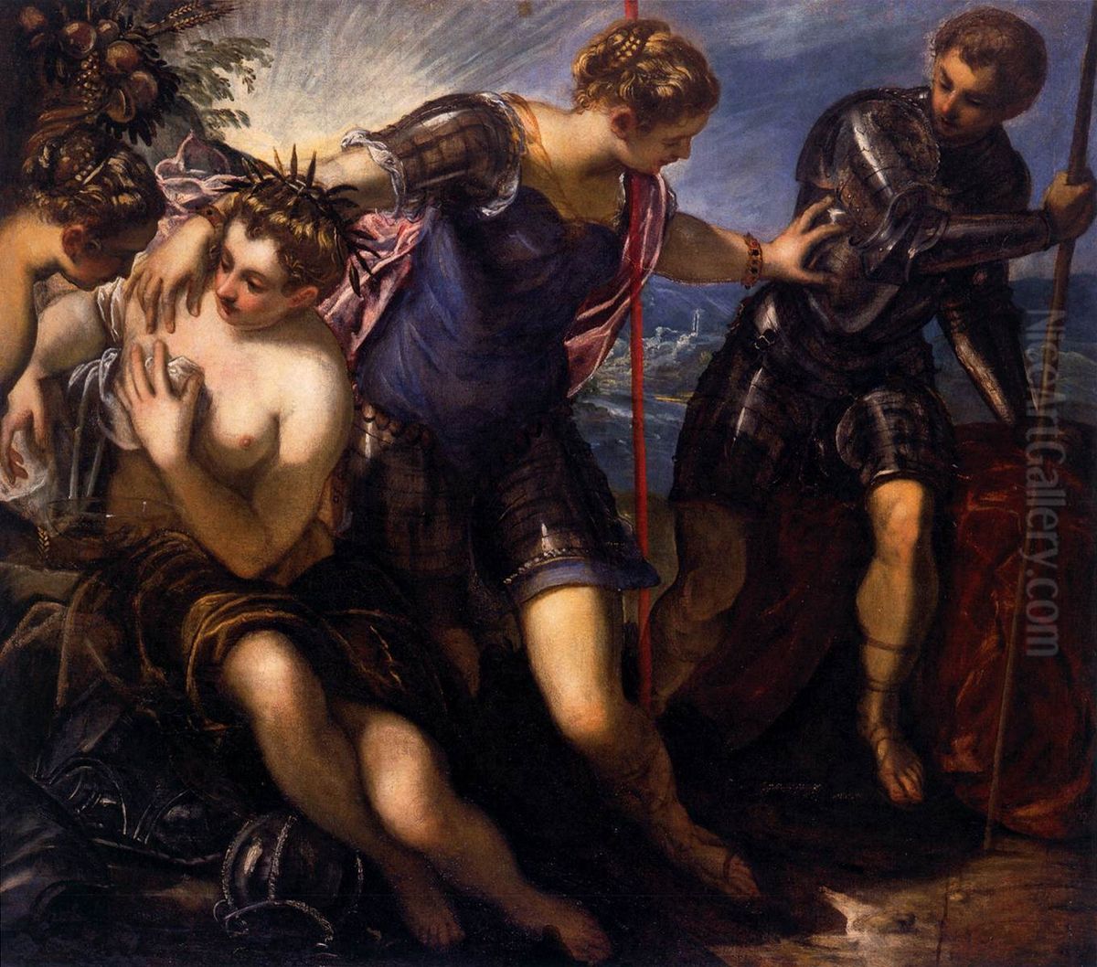 Minerva Sending Away Mars from Peace and Prosperity Oil Painting by Jacopo Tintoretto