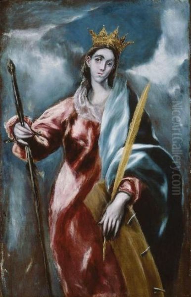 Saint Catherine Oil Painting by El Greco