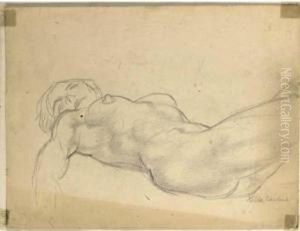 A Reclining Nude Oil Painting by Hilda Carline