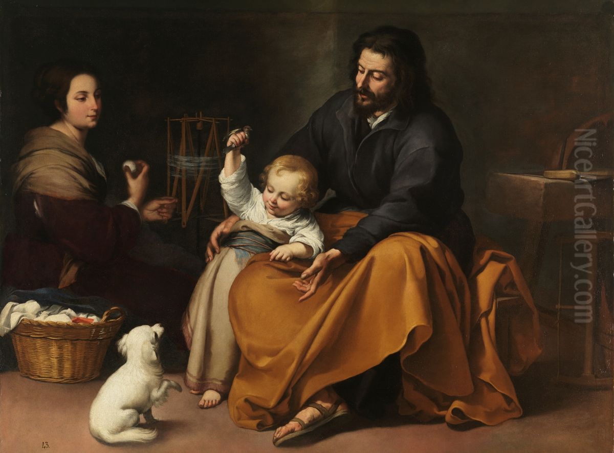 The Holy Family with a Bird Oil Painting by Bartolome Esteban Murillo