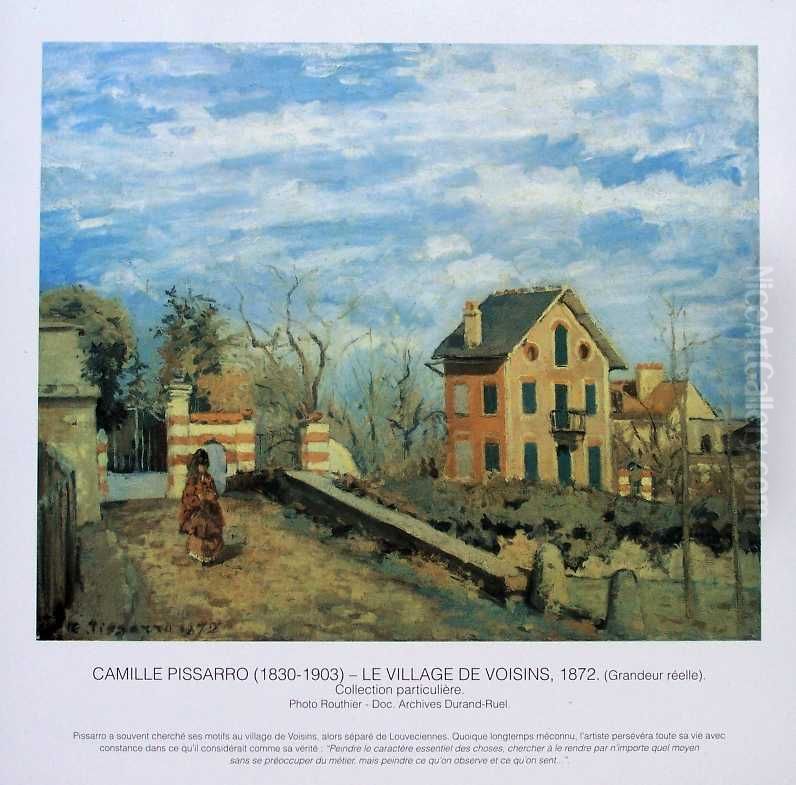 Le Village de Voisins, Pissaro Oil Painting by Camille Pissarro Le Village de Voisins, Pissaro Oil Painting by Camille Pissarro