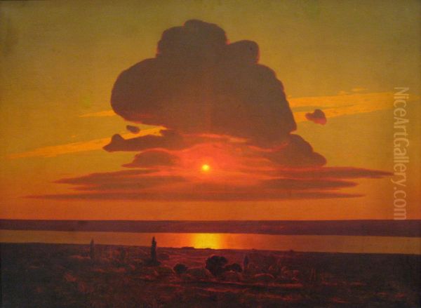 <<Krasnyj zakat>> Oil Painting by Arkhip Kuindzhi