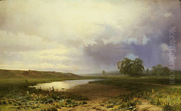 <<Mokryj lug>> Oil Painting by Fyodor Vasilyev