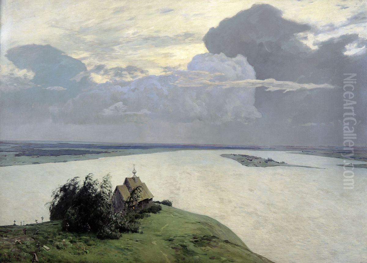 Over Eternal Quiet Oil Painting by Isaac Levitan