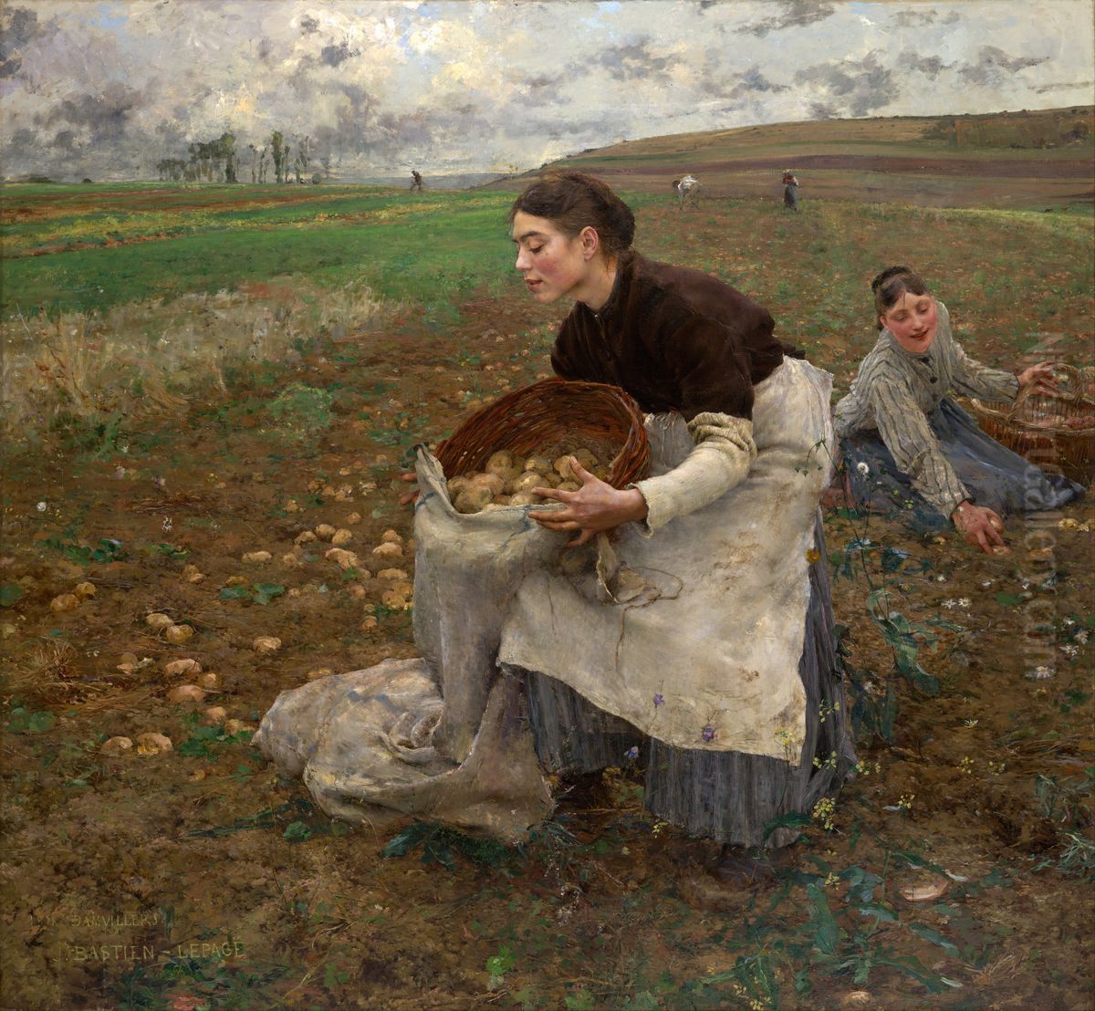 October Oil Painting by Jules Bastien-Lepage