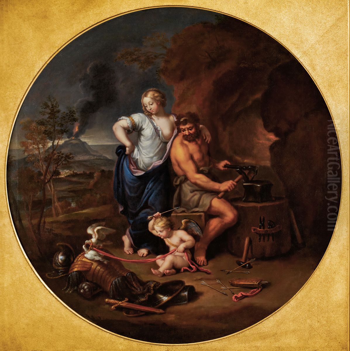 Venus et Vulcain Oil Painting by Pierre Mignard I Venus et Vulcain Oil Painting by Pierre Mignard I