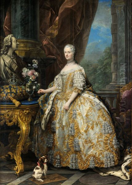 Marie Leszczynska Oil Painting by Charles-Andre van Loo
