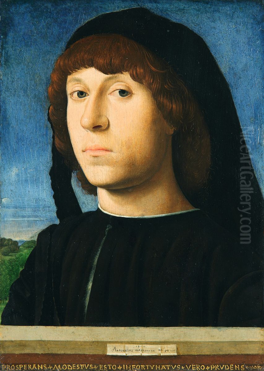 Bildnis eines jungen Mannes Oil Painting by Antonello da Messina