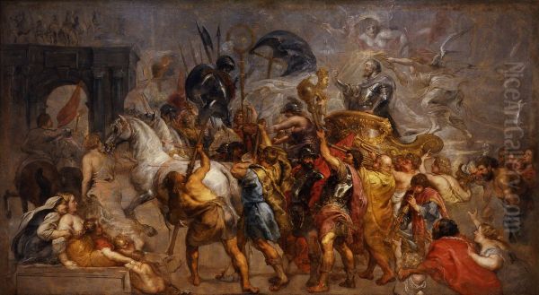 Ingresso trionfale di Enrico IV a Parigi (22/03/1594) Oil Painting by (studio of) Rubens, Peter Paul