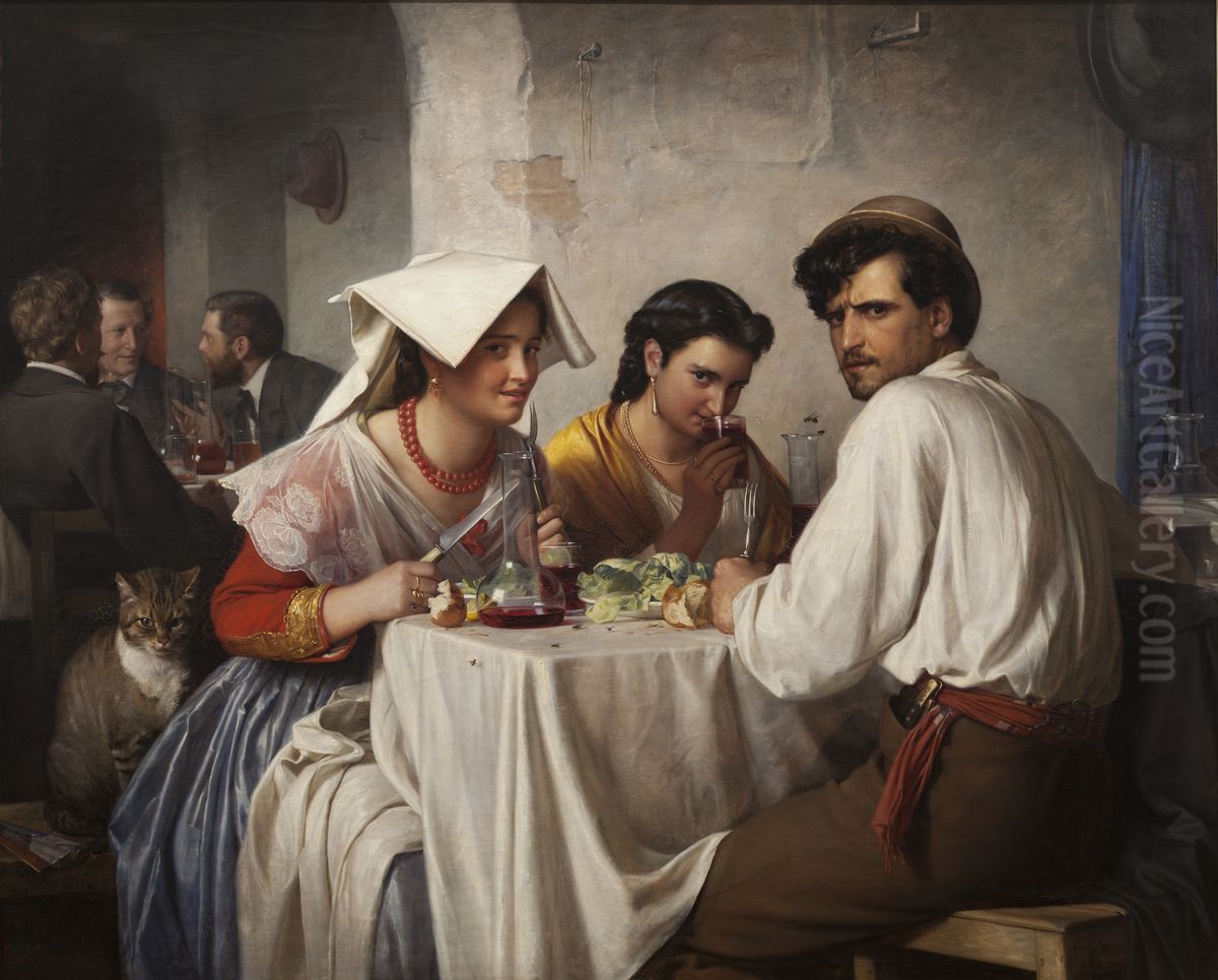En una hosteria romana Oil Painting by Carl Heinrich Bloch