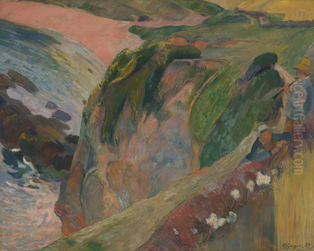 The Flageolet Player on the Cliff Oil Painting by Paul Gauguin The Flageolet Player on the Cliff Oil Painting by Paul Gauguin