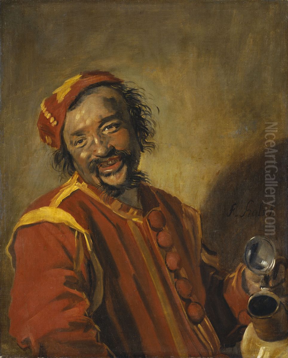 Der lustige Zecher / Herr Peeckelhaering. Oil Painting by Frans Hals