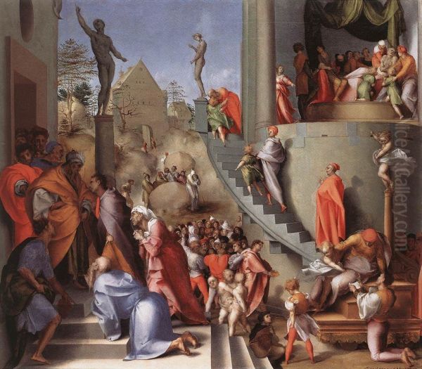 Joseph in Egypt Oil Painting by Pontormo
