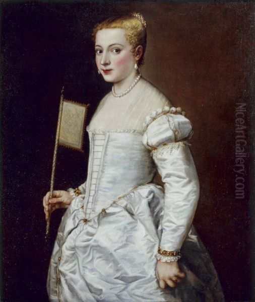 Portrat einer Dame in Weiss Oil Painting by Titian