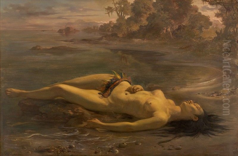 Moema Oil Painting by Victor Meirelles