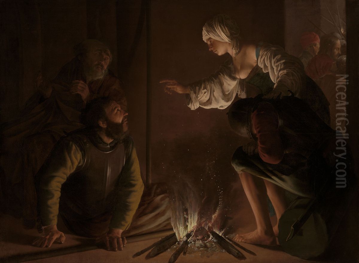 The Denial of Saint Peter Oil Painting by Hendrick Ter Brugghen