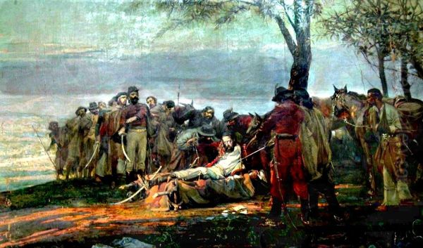 La Muerte de Guemes Oil Painting by Antonio Alice