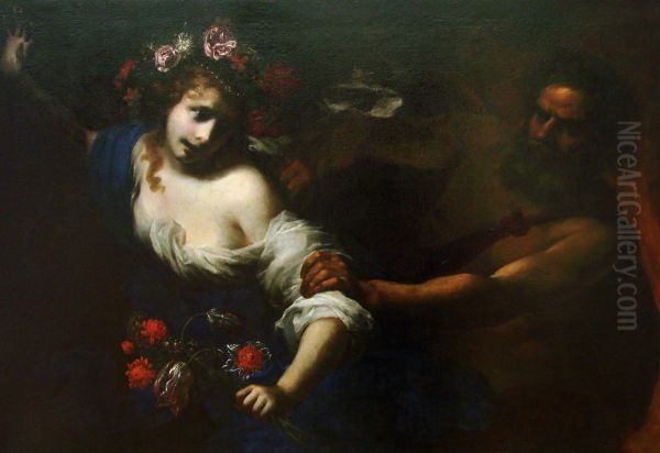The Rape of Proserpine Oil Painting by Simone Pignoni