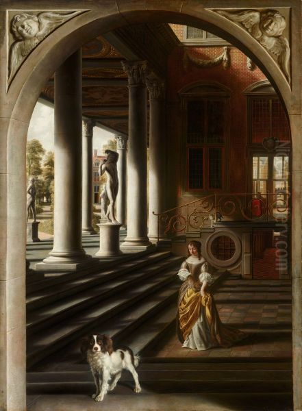 Perspective View with a Woman Reading a Letter Oil Painting by Samuel Van Hoogstraten