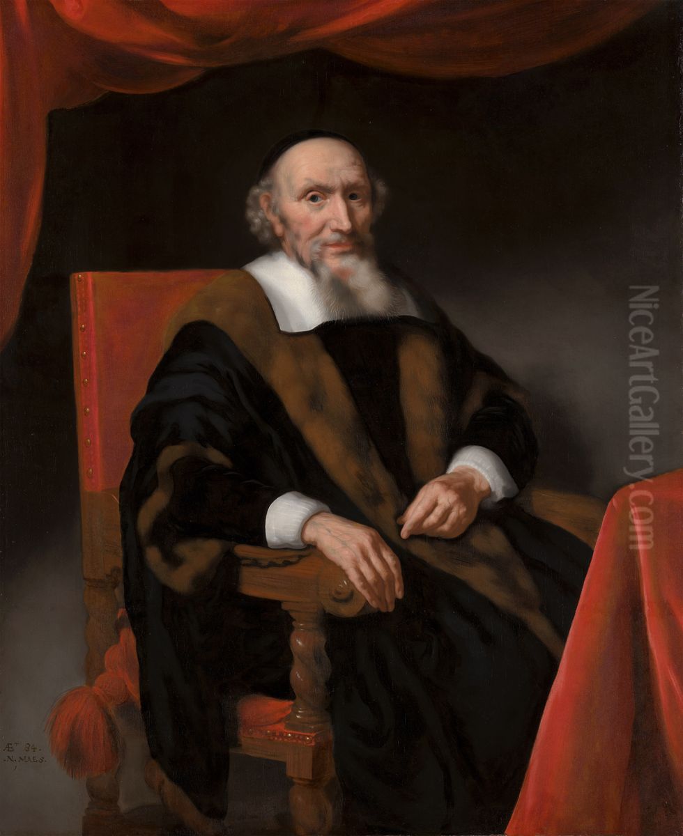 Portrait of Jacob Trip (c.1576-1661) Oil Painting by Nicolaes Maes