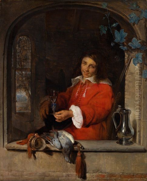 The Huntsman Oil Painting by Gabriel Metsu