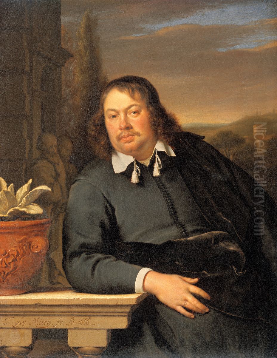 Portrait of Florentius Schuyl (1619-1669) Oil Painting by Frans van Mieris