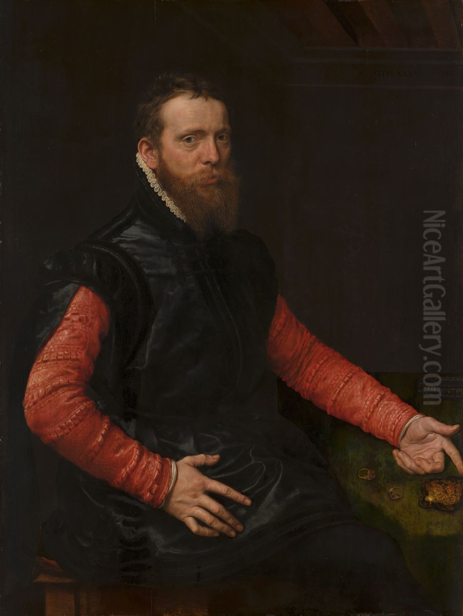 Portrait of Steven van Herwijck (c.1530-1565/67) Oil Painting by Antonis Mor