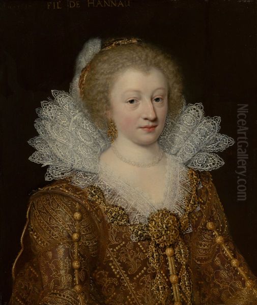 Portrait of Catharina Belgica (1578-1648) Oil Painting by Jan Van Ravesteyn