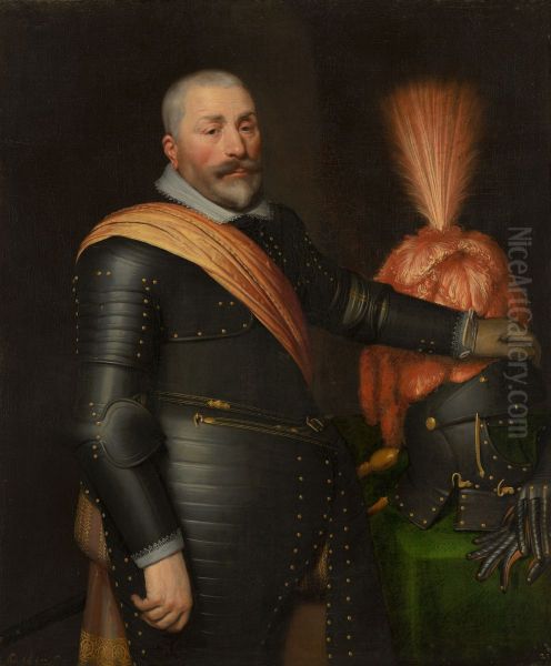 Portrait of an Officer (Mauritshuis) Oil Painting by Jan Van Ravesteyn