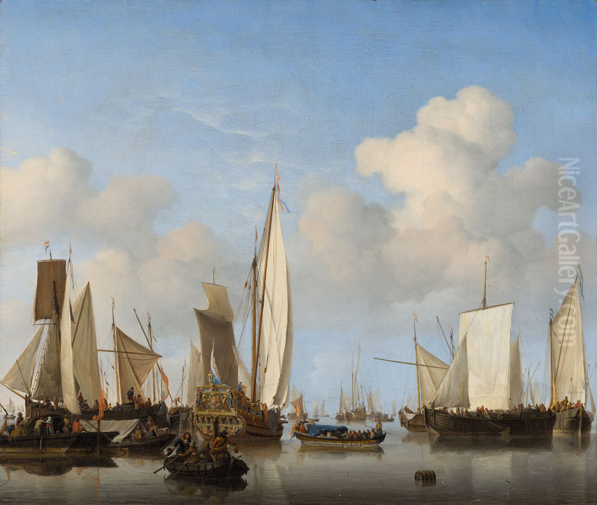 Ships in the Roads Oil Painting by Willem van de Velde the Younger Ships in the Roads Oil Painting by Willem van de Velde the Younger