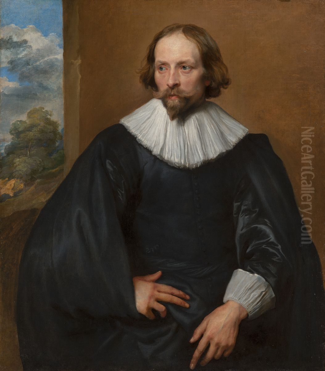 Portrait of painter Quintijn Symons Oil Painting by Sir Anthony Van Dyck