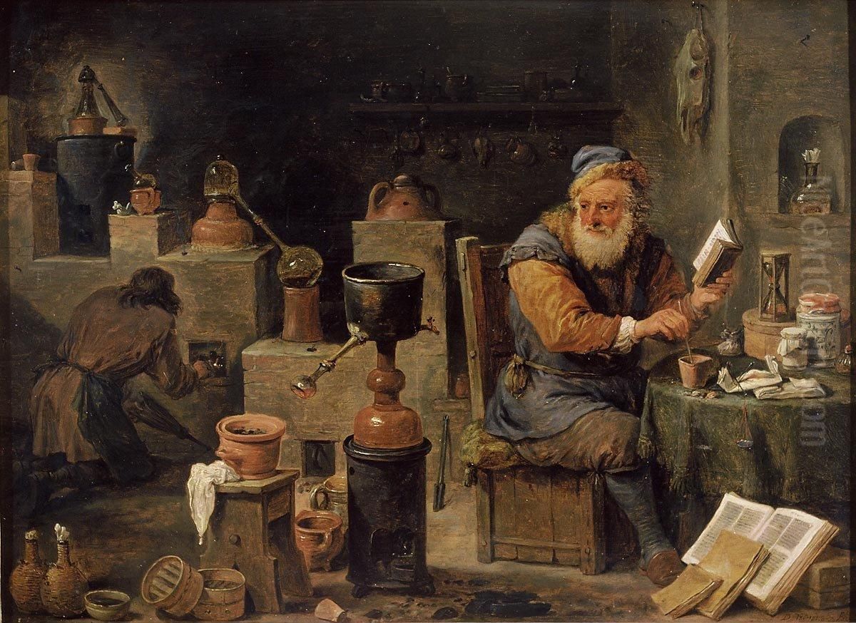 The Alchemist Oil Painting by David Teniers the Younger The Alchemist Oil Painting by David Teniers the Younger
