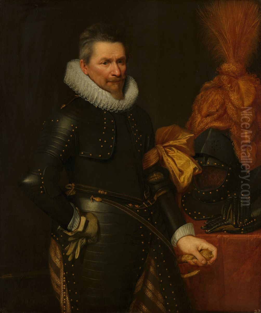 Portrait of an Officer Oil Painting by Jan Van Ravesteyn