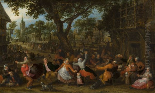 Country Fair Oil Painting by David Vinckboons I
