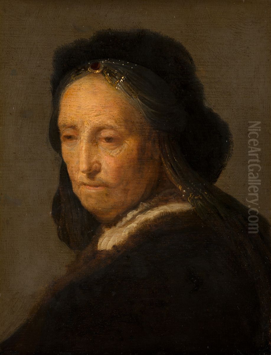 Study of an Old Woman Oil Painting by Rembrandt
