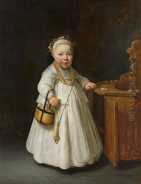 Girl by a High Chair Oil Painting by Govert Flinck
