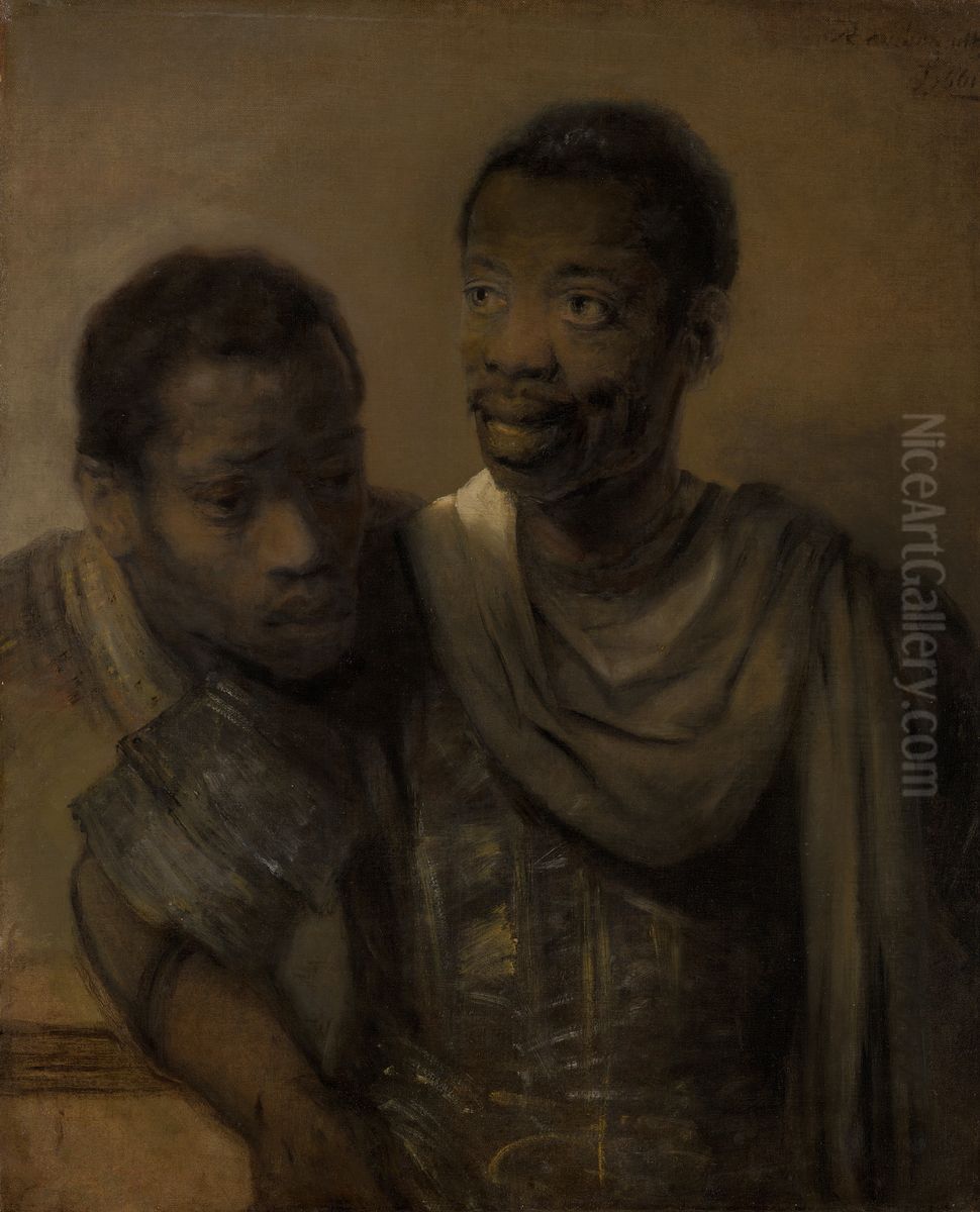 Two African Men Oil Painting by Rembrandt